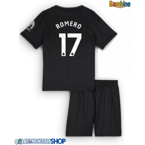 Maglie da calcio Tottenham Hotspur Cristian Romero #17 Seconda Maglia Bambino 2025-26 Manica Corta + Pantaloni corti)